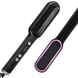 LuckAuk Hair Straightener Brush , 2-in-1 Hair Straightening Brush for Women with 5 Temp & Fast...