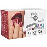 Gelish Soak Off Acrylic Powder Nail Dip Manicure 3 Color Set with Harmony Buffer