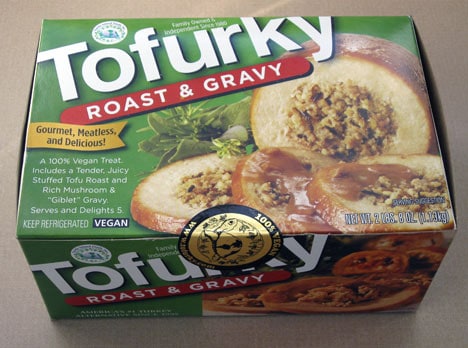 tofurky box on a counter