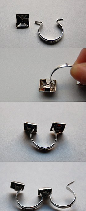 bended rings and inserted studs 
