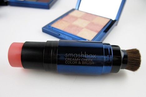 Baked Fusion Soft Lights Palette and Creamy Cheek Color & Brush on a white background
