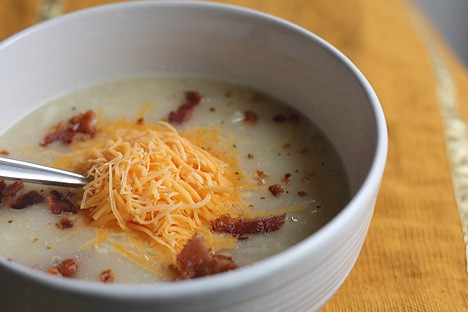 Baked Potato Soup and Smothered Baked Chicken