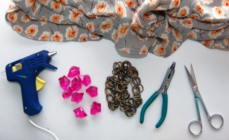 DIY: Make a Fabric Covered Gem Necklace