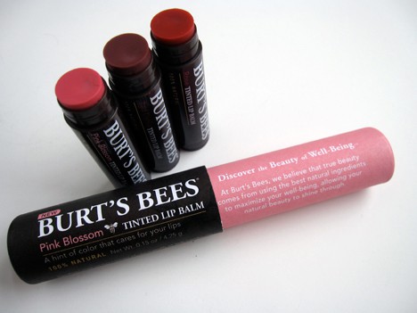 burts bees lip balms with lids off