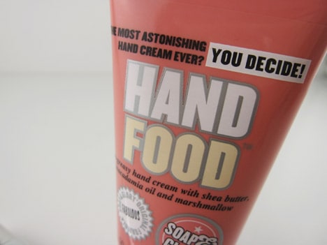 Closer look of Soap and Glory Hand Food
