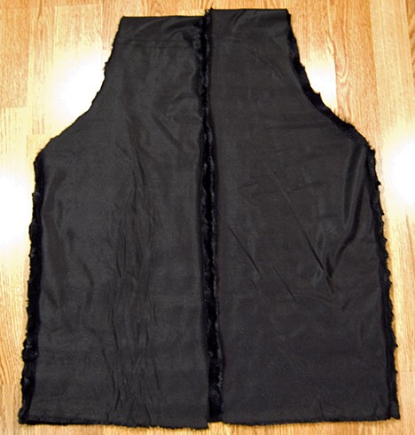 Unfinished DIY faux fur vest