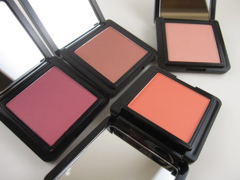 Different shades of Buxom True Hue Blush on a white background