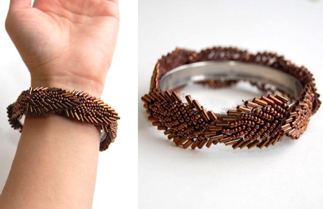 DIY: Beaded Trim Bangle Bracelet