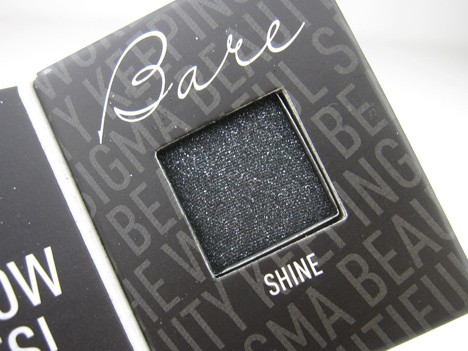 Shine, an intense black sparkle from the Bare palette