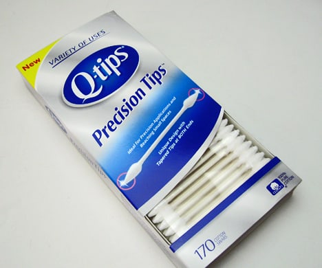 Inside packaging of Q-tips Precision tips