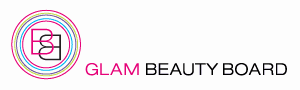 Glam Winter Beauty Board logo and text