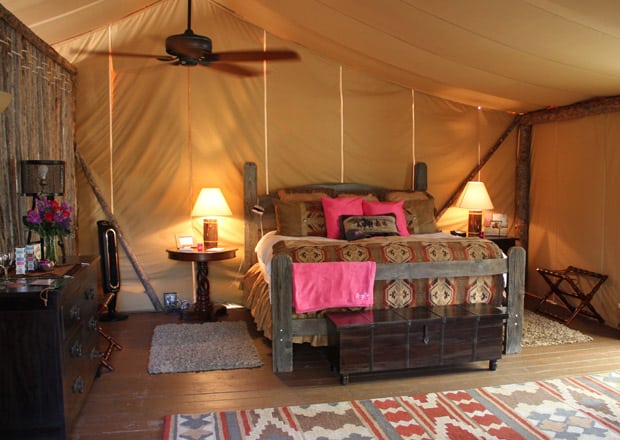 A look inside a glamping tent at The Resort at Paws Up