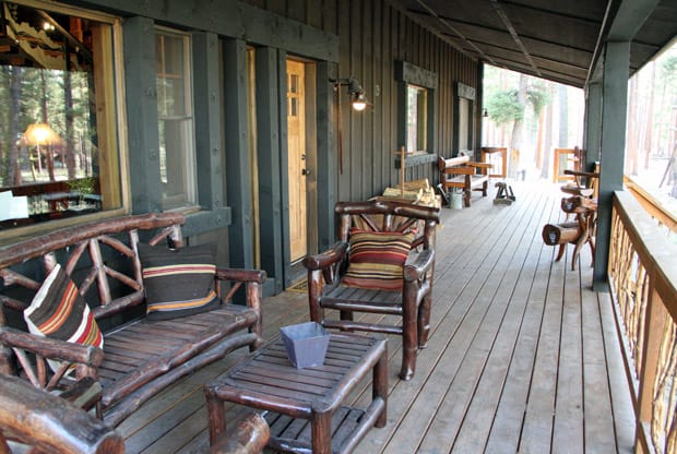 Front Porch of Big Timber Homes Cabin at The Resort at Paws Up