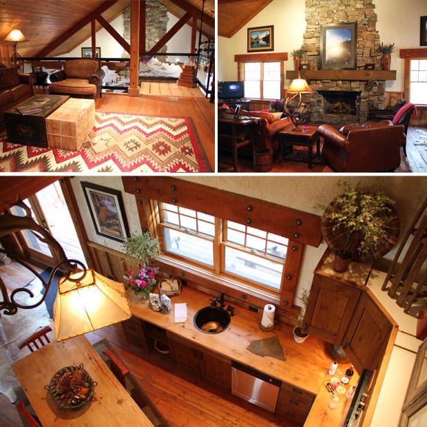 Interior images of the Big Timber Homes Cabin at The Resort at Paws Up