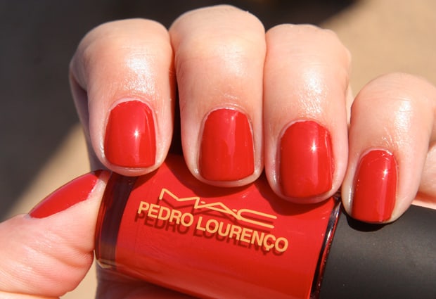 MAC-Pedro-Lourenco flaming rose nail lacquer swatch