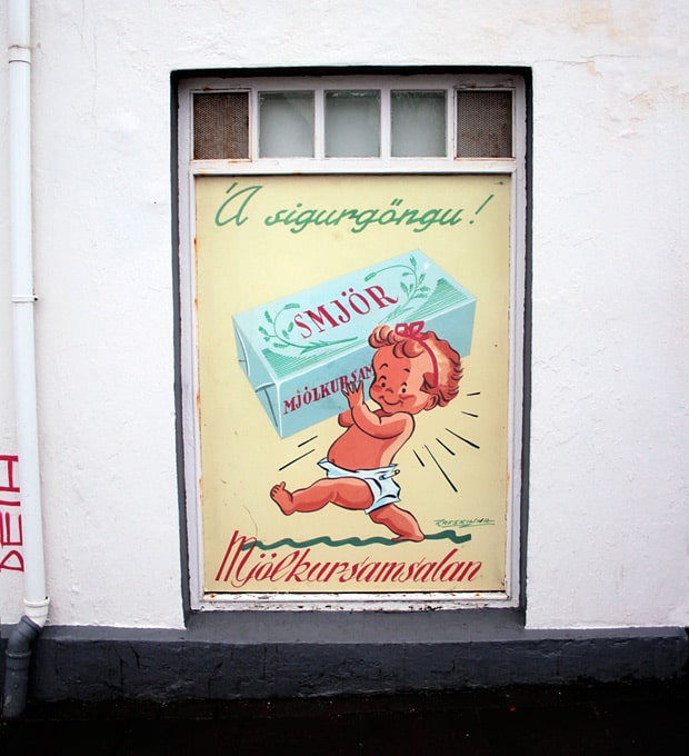 vintage advertising Reykjavik Iceland