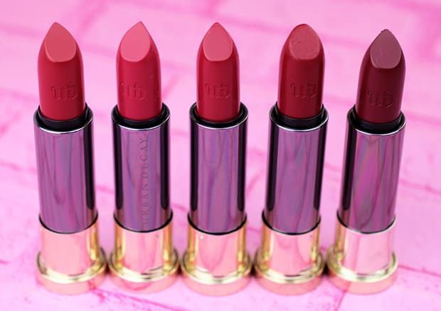 Urban Decay Red Lipstick Guide: We Heart This swatched (and wore) 13 Reds to help you find your fave. Check it out for your next favorite red lipstick.