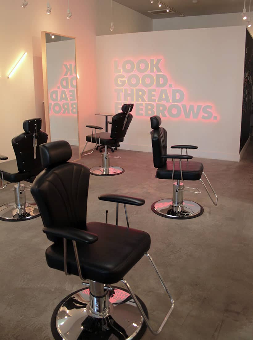 salon chairs in a microblading store