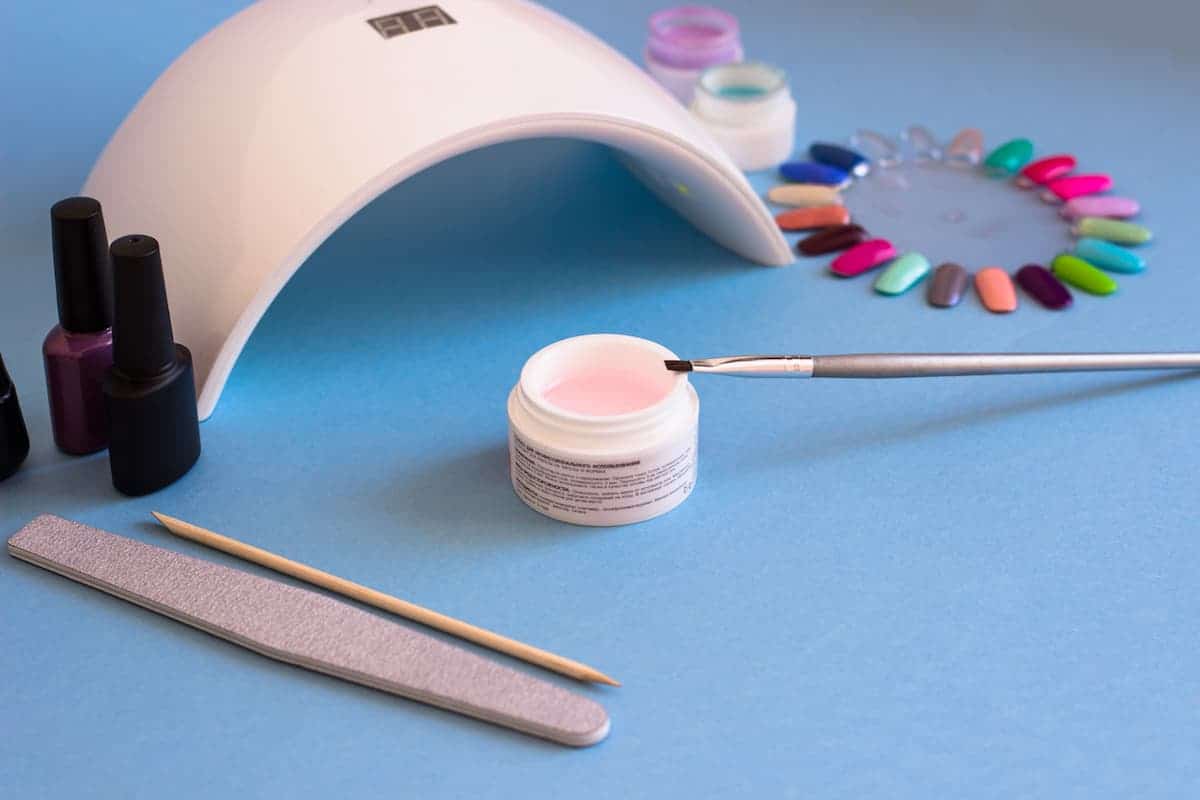 manicure table with led nail lamp