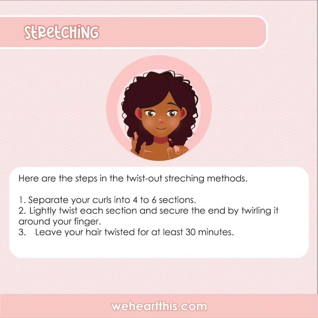 infographic about twist-out stretching method