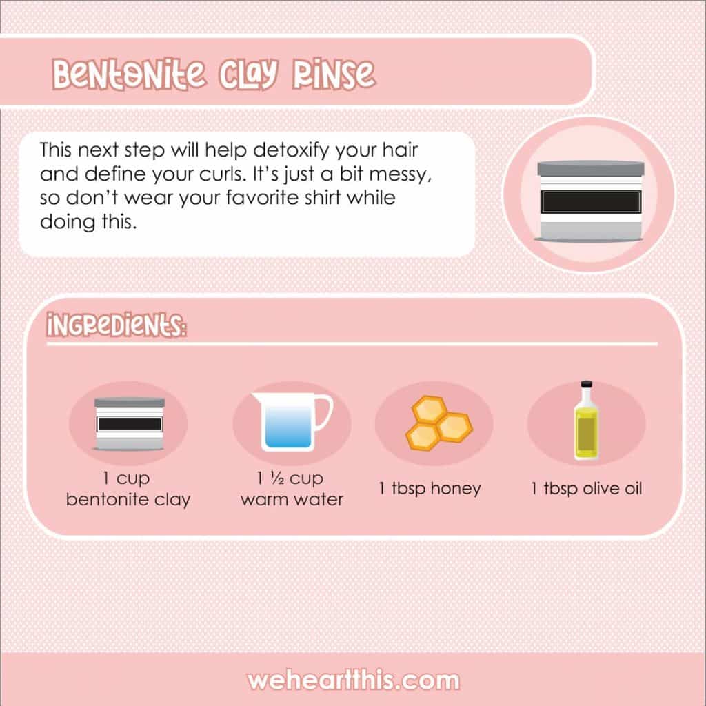 infographic about bentonite clay wash and its ingredients