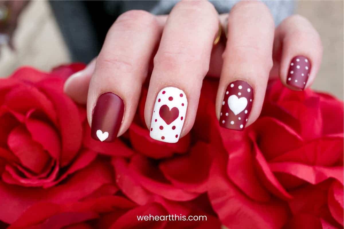 4. Black and Red Heart Nail Art Tutorial for Valentine's Day - wide 2