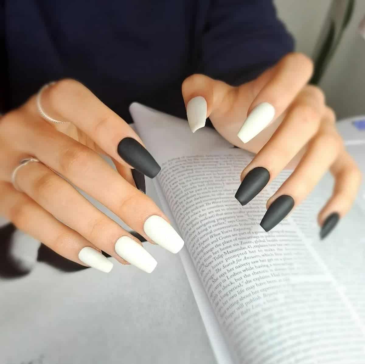 69 Black and White Nails For A Trendy Mani