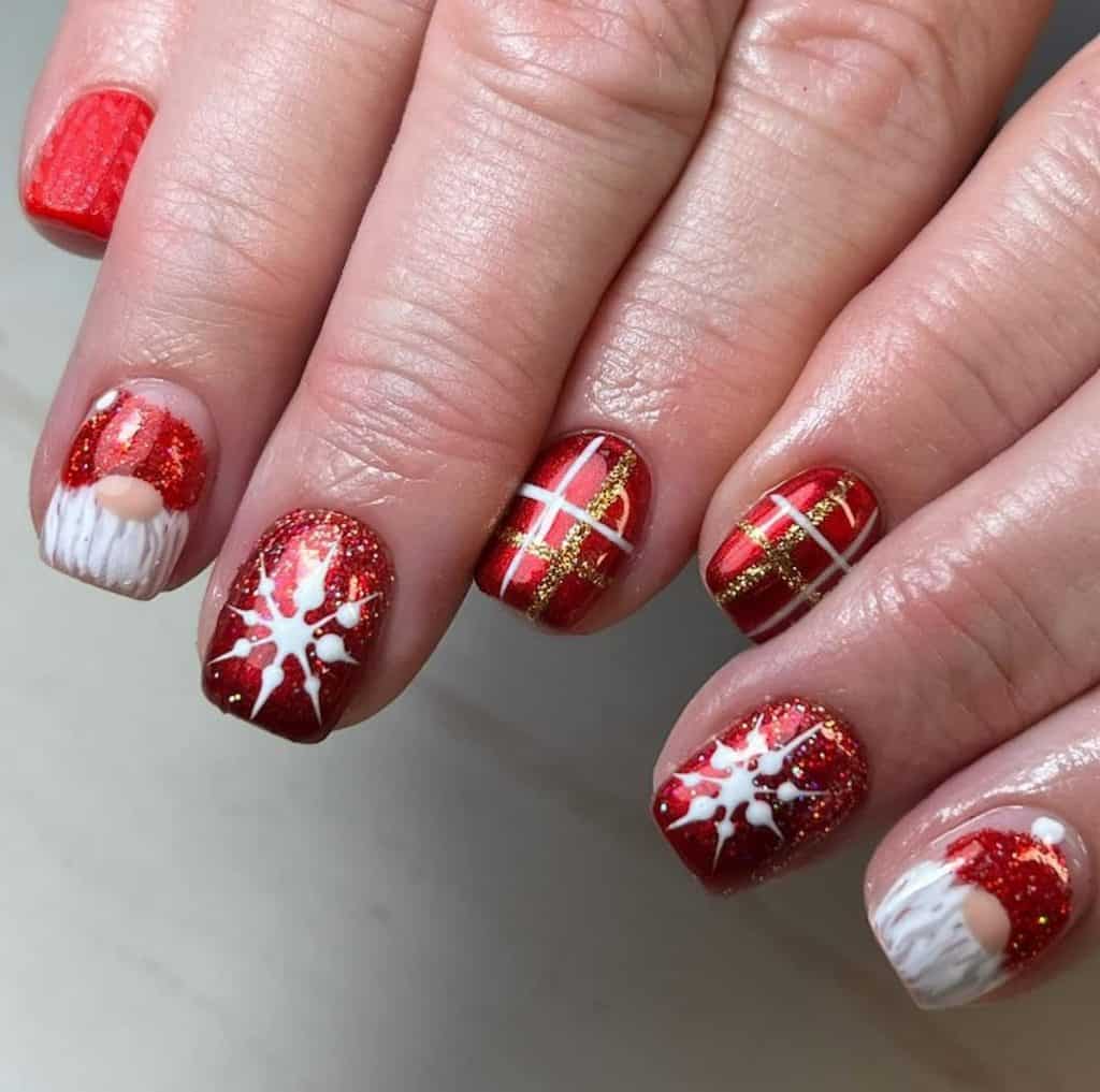 45 Stunning Red Nails with Glitter for a Striking Manicure