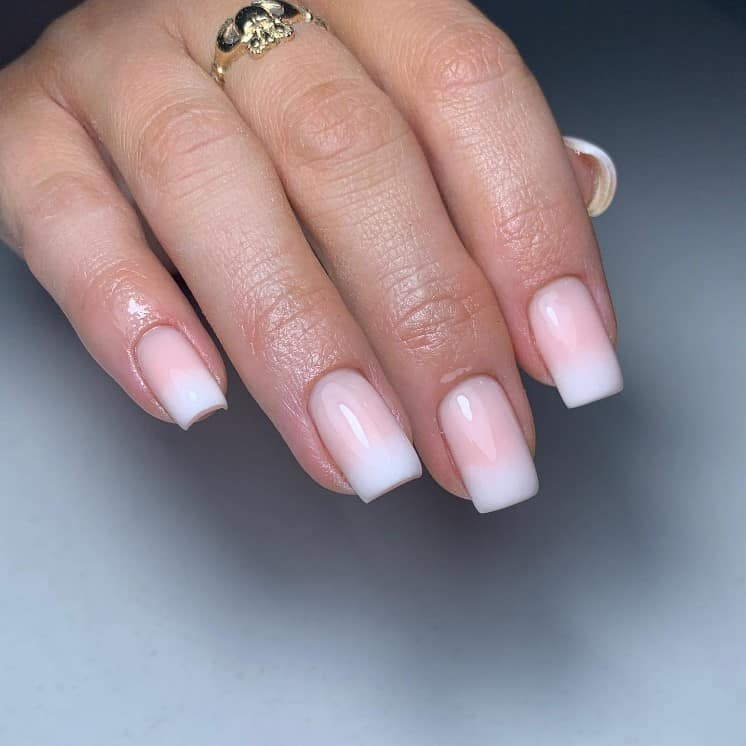 Square Pink and White Ombre Nails Tutorial: Get the Perfect Gradient!
