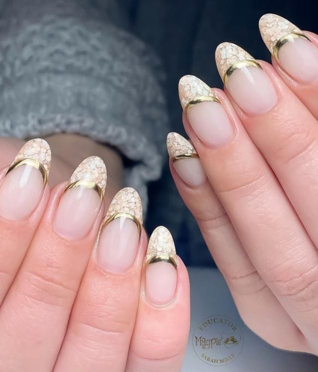 40 Modern French Style Nails To be Wearing in 2022  Sparkle Gel French Tip  Nails