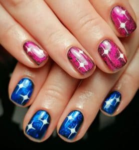 39 Pink and Blue Nails For A Cute Manicure