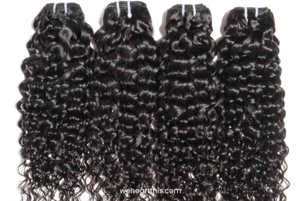 deep wave curly wet black human hair weaves extension bundles