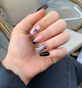 55 Trendy Black and Nude Nails for a Drop-Dead Gorgeous Mani