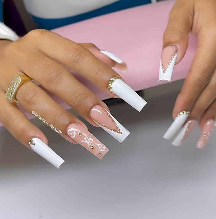 LV Louis Vuitton Nails, LV Nail designs, High Fashion