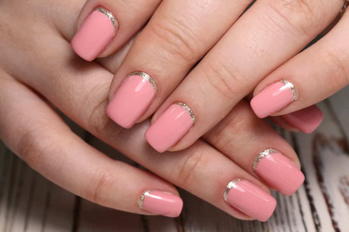 3. Grey and Pink Glitter Nails - wide 7