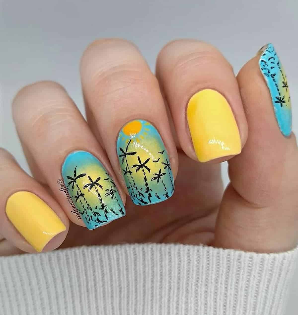51 Palm Tree Nail Designs for the Adventurous Nail Enthusiast