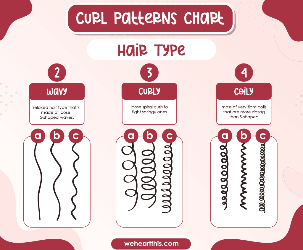 curl pattern chart infographic