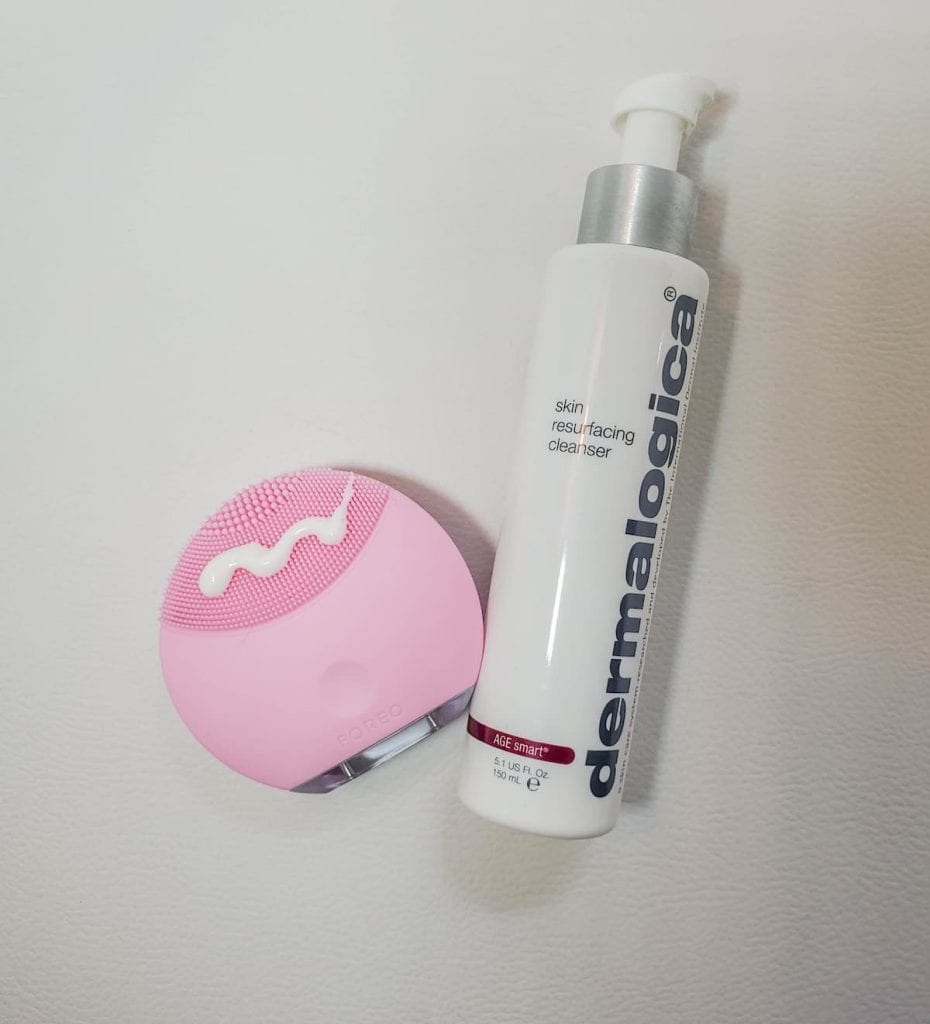 A bottle of dermalogica skin resurfacing cleanser on top of a table