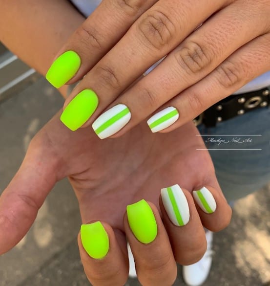 lime green acrylic nails