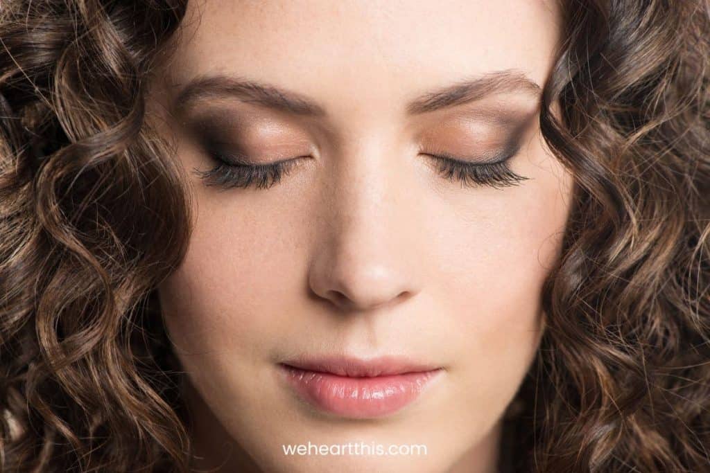 a close-up image of a full-glam make up with a matte and smooth finished foundation