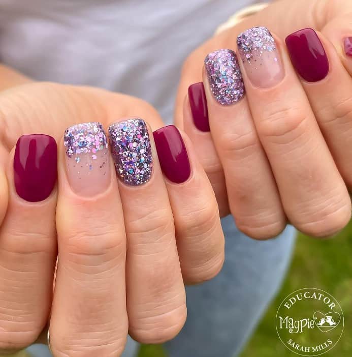 bysarahnailartist burgundy nail designs 3