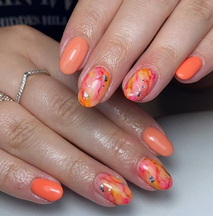 Eye Candy Nails & Training - Tapered Acrylic extensions with California  coral gel polish with a coral glitter by Amy Mitchell on 28 May 2016 at  04:43