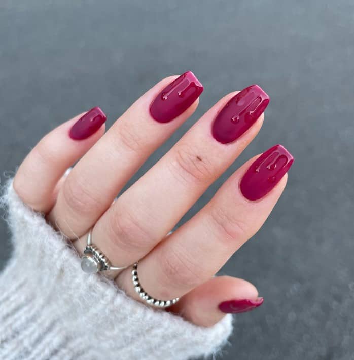 Matte burgundy nails : r/Nails