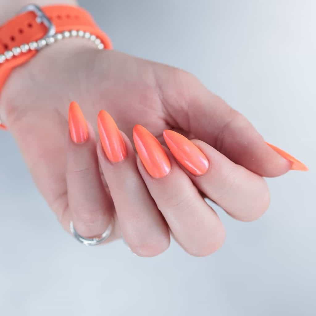 Acrylic spring coffin ombre | Coral ombre nails, Acrylic nails coffin  short, Pink ombre nails