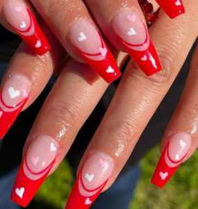 32 Stunning Red Coffin Nails That Are Fiery and Fierce!