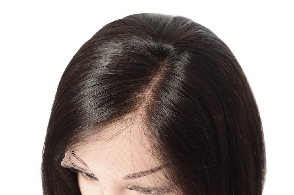 close up of short straight black human hair lace weaves bob wigs
