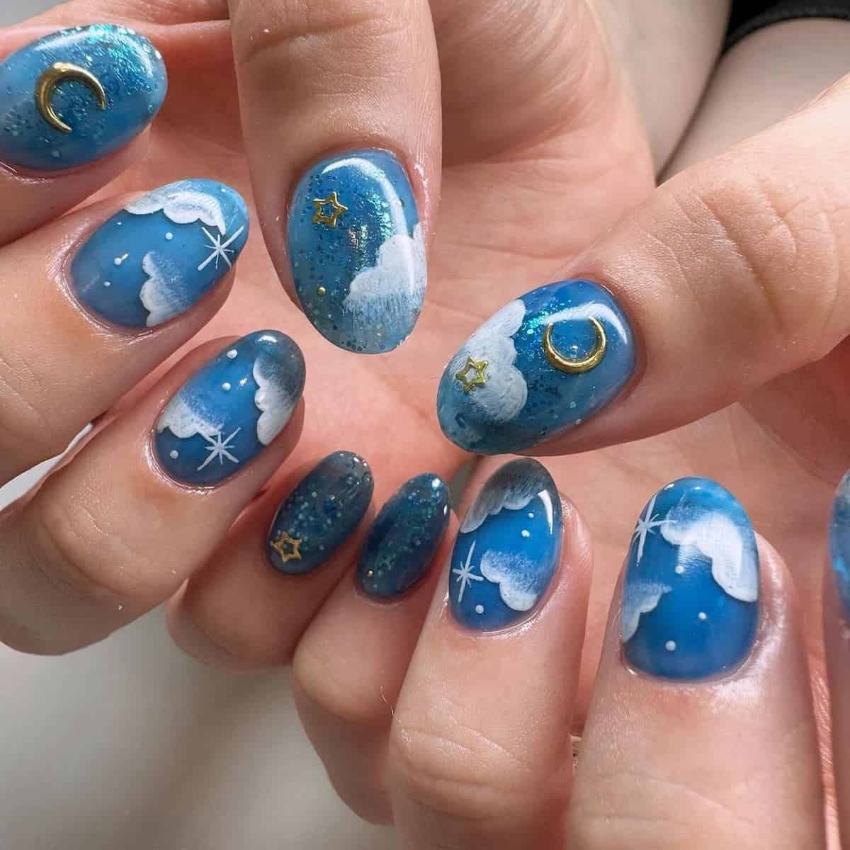46 Ethereal Cloud Nail Designs for a Dreamy Look