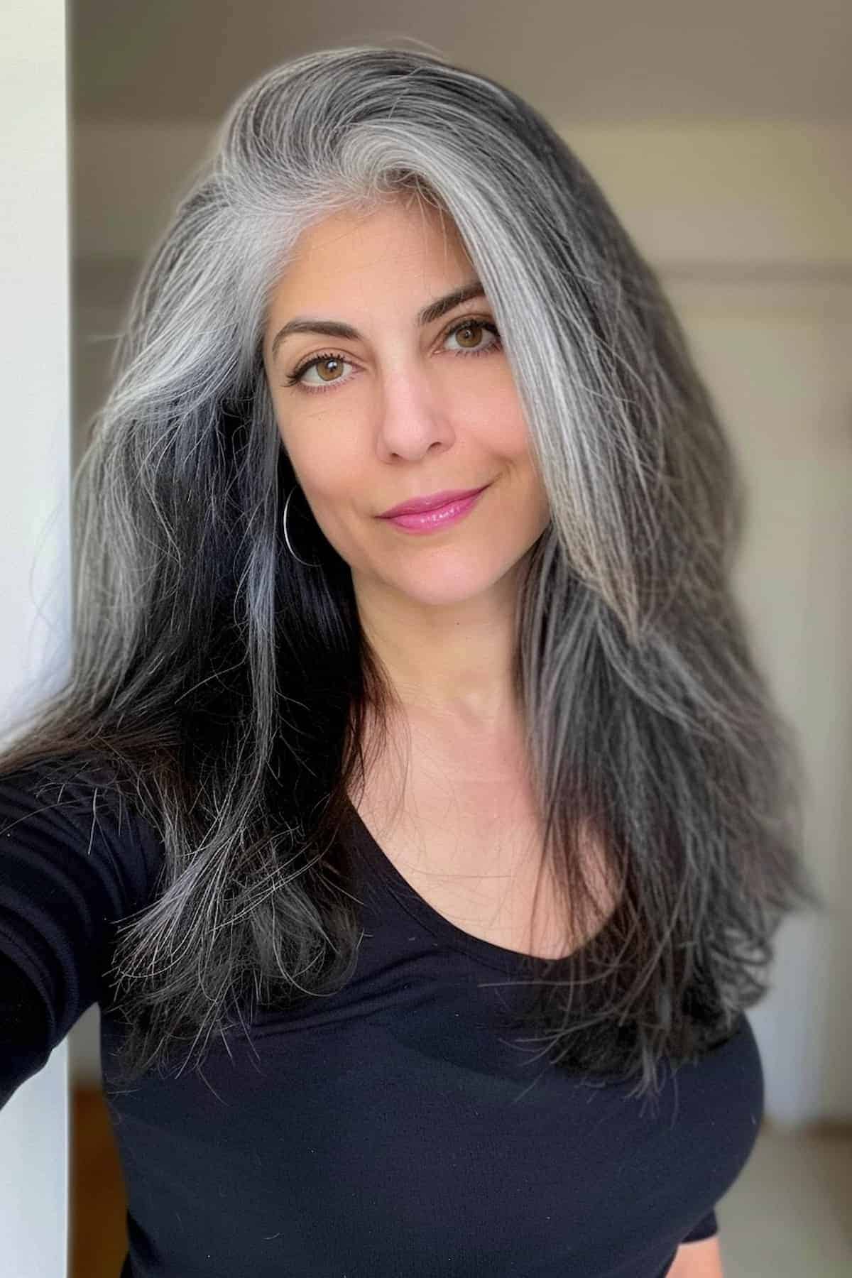 Gray Blending For Dark Hair: 9 Gorgeous Ideas